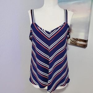 ⭐NWT⭐ Pink Rose Navy Stripe Tank Top